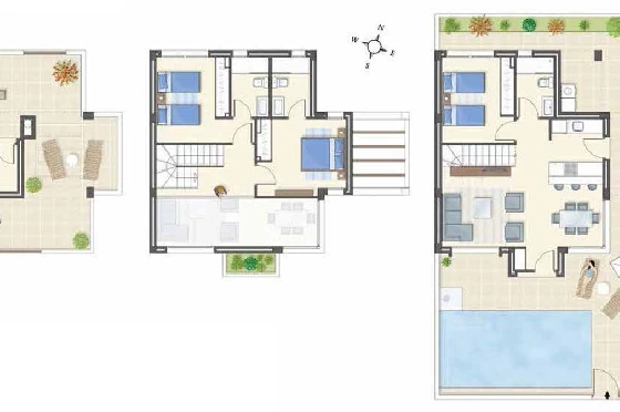 Villa in Rojales zu verkaufen, Espace de vie 159 m², Zustand Erstbezug, Terrain 173 m², 3 Chambres &agrave; coucher, 3 Badezimmer, Pool, ref.: HA-RON-360-E03-2