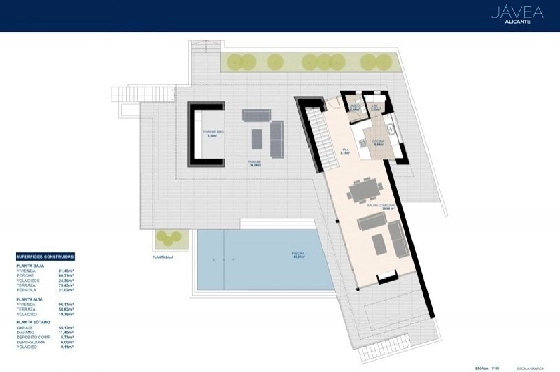 Villa in Javea(Tosalet 5) zu verkaufen, Espace de vie 372 m², Baujahr 2015, Klimaanlage, Terrain 1000 m², 3 Chambres &agrave; coucher, 2 Badezimmer, Pool, ref.: BI-JA.H-100-7