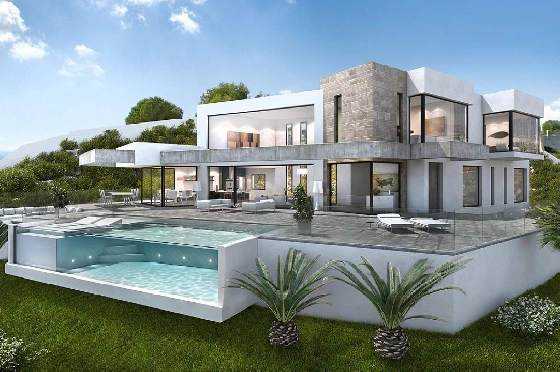 Villa in Moraira(Moraira) zu verkaufen, Espace de vie 600 m², Terrain 1832 m², 4 Chambres &agrave; coucher, 5 Badezimmer, Pool, ref.: HG-3252-1
