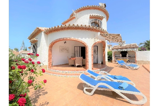 Villa in Els Poblets(Barranquets) zur Ferienvermietung, Espace de vie 130 m², Baujahr 2000, Zustand modernisiert, + Zentralheizung, Klimaanlage, Terrain 580 m², 3 Chambres &agrave; coucher, 2 Badezimmer, Pool, ref.: T-0819-3