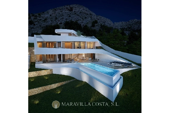 Villa in Altea Hills zu verkaufen, Espace de vie 412 m², + Fussbodenheizung, Klimaanlage, Terrain 979 m², 4 Chambres &agrave; coucher, 4 Badezimmer, Pool, ref.: MV-2470-10