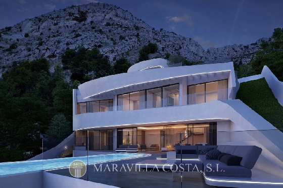 Villa in Altea Hills zu verkaufen, Espace de vie 412 m², + Fussbodenheizung, Klimaanlage, Terrain 979 m², 4 Chambres &agrave; coucher, 4 Badezimmer, Pool, ref.: MV-2470-11