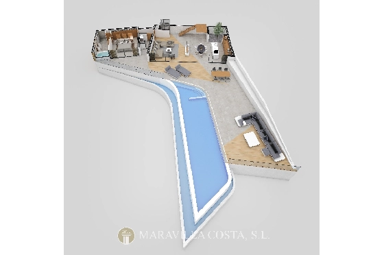 Villa in Altea Hills zu verkaufen, Espace de vie 412 m², + Fussbodenheizung, Klimaanlage, Terrain 979 m², 4 Chambres &agrave; coucher, 4 Badezimmer, Pool, ref.: MV-2470-12