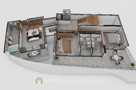 Villa in Altea Hills zu verkaufen, Espace de vie 412 m², + Fussbodenheizung, Klimaanlage, Terrain 979 m², 4 Chambres &agrave; coucher, 4 Badezimmer, Pool, ref.: MV-2470-13