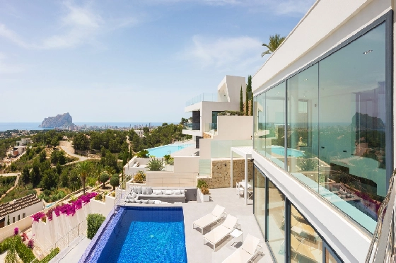 Villa in Benissa zu verkaufen, Espace de vie 544 m², Baujahr 2017, + Fussbodenheizung, Klimaanlage, Terrain 1792 m², 5 Chambres &agrave; coucher, 6 Badezimmer, Pool, ref.: HG-3517-13