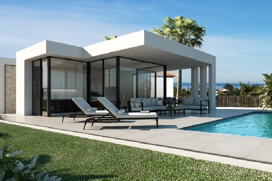 Villa in Denia zu verkaufen, Espace de vie 130 m², Baujahr 2021, + Zentralheizung, Klimaanlage, Terrain 800 m², 3 Chambres &agrave; coucher, 2 Badezimmer, Pool, ref.: NL-NLD1273-1