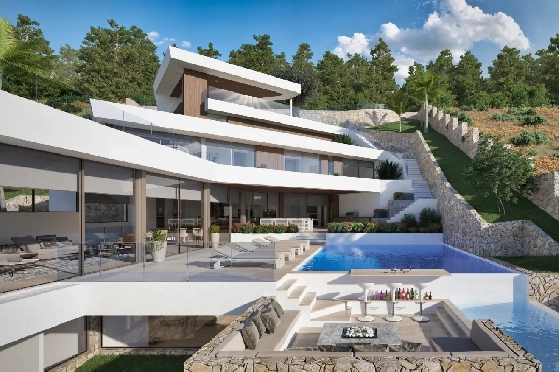 Villa in Javea zu verkaufen, Espace de vie 650 m², + Zentralheizung, Klimaanlage, Terrain 1400 m², 4 Chambres &agrave; coucher, 5 Badezimmer, Pool, ref.: NL-NLD1305-1