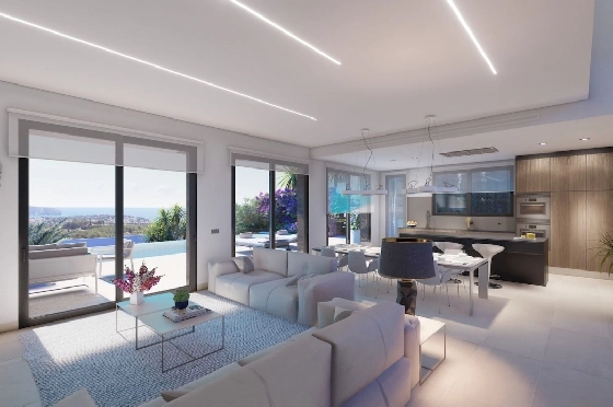 Villa in Moraira zu verkaufen, Baujahr 2022, + Fussbodenheizung, Klimaanlage, Terrain 802 m², 4 Chambres &agrave; coucher, 4 Badezimmer, Pool, ref.: NL-NLD1360-4