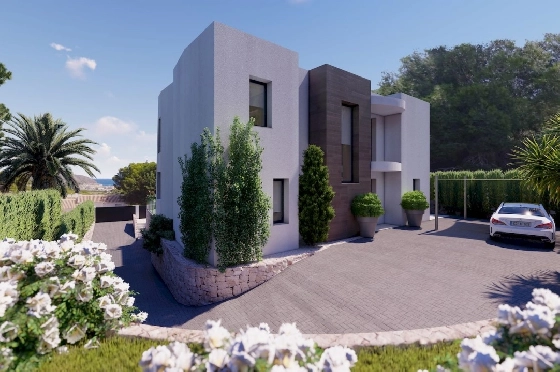 Villa in Moraira zu verkaufen, Baujahr 2022, + Fussbodenheizung, Klimaanlage, Terrain 802 m², 4 Chambres &agrave; coucher, 4 Badezimmer, Pool, ref.: NL-NLD1360-6