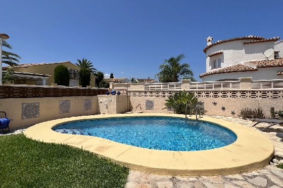 Villa in Els Poblets zur Ferienvermietung, Espace de vie 107 m², Baujahr 1998, Zustand gepflegt, + KLIMA, Klimaanlage, Terrain 400 m², 3 Chambres &agrave; coucher, 2 Badezimmer, Pool, ref.: T-0223-13