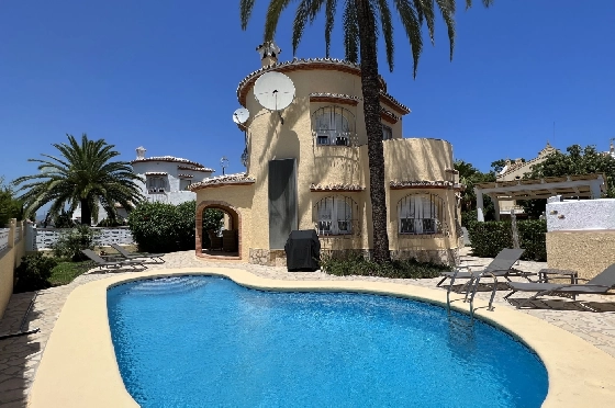 Villa in Els Poblets zur Ferienvermietung, Espace de vie 134 m², Baujahr 2001, Zustand gepflegt, + KLIMA, Klimaanlage, Terrain 413 m², 2 Chambres &agrave; coucher, 2 Badezimmer, Pool, ref.: T-0523-1