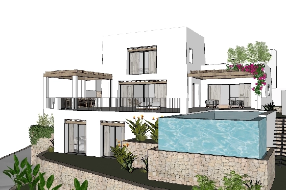 Villa in Moraira zu verkaufen, Espace de vie 425 m², Baujahr 2023, Klimaanlage, Terrain 1000 m², 4 Chambres &agrave; coucher, 4 Badezimmer, Pool, ref.: BI-MT.H-777-11