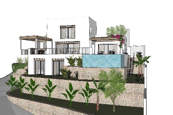 Villa in Moraira zu verkaufen, Espace de vie 425 m², Baujahr 2023, Klimaanlage, Terrain 1000 m², 4 Chambres &agrave; coucher, 4 Badezimmer, Pool, ref.: BI-MT.H-777-6