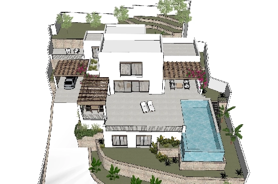 Villa in Moraira zu verkaufen, Espace de vie 425 m², Baujahr 2023, Klimaanlage, Terrain 1000 m², 4 Chambres &agrave; coucher, 4 Badezimmer, Pool, ref.: BI-MT.H-777-7