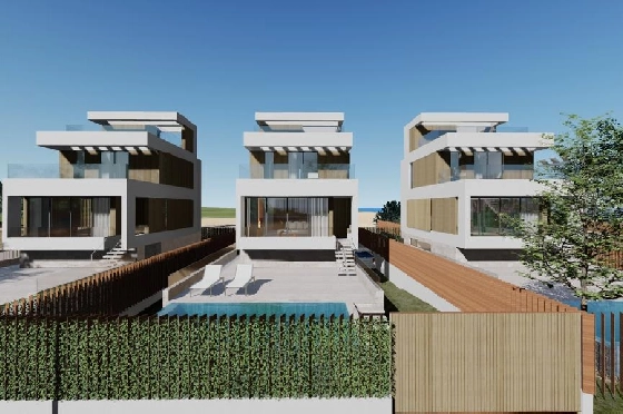 Villa in Oliva zu verkaufen, Espace de vie 173 m², Baujahr 2023, Zustand Erstbezug, + Fussbodenheizung, Klimaanlage, Terrain 350 m², 3 Chambres &agrave; coucher, 4 Badezimmer, Pool, ref.: AS-1623-25