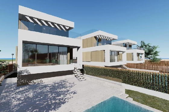 Villa in Oliva zu verkaufen, Espace de vie 173 m², Baujahr 2023, Zustand Erstbezug, + Fussbodenheizung, Klimaanlage, Terrain 350 m², 3 Chambres &agrave; coucher, 4 Badezimmer, Pool, ref.: AS-1623-27