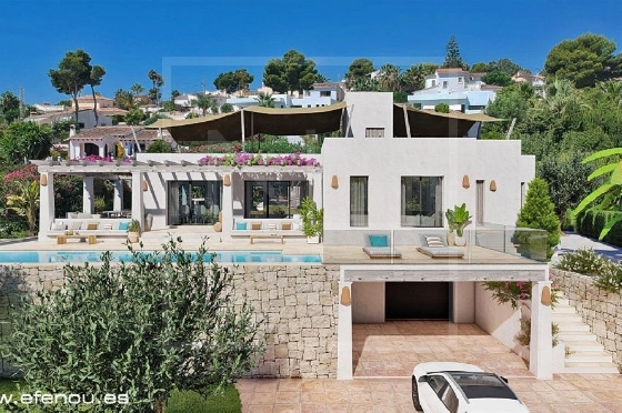 Villa in Moraira zu verkaufen, Espace de vie 200 m², Baujahr 2023, + Zentralheizung, Klimaanlage, Terrain 860 m², 4 Chambres &agrave; coucher, 3 Badezimmer, Pool, ref.: NL-NLD1434D-1
