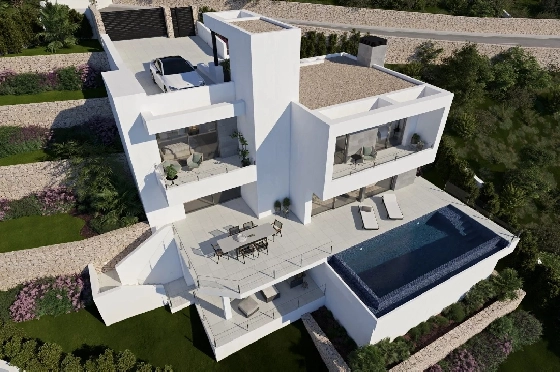 Villa in Cumbre del Sol zu verkaufen, Espace de vie 320 m², Terrain 805 m², 3 Chambres &agrave; coucher, 3 Badezimmer, Pool, ref.: BS-82447847-2