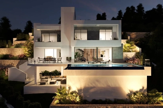 Villa in Cumbre del Sol zu verkaufen, Espace de vie 320 m², Terrain 805 m², 3 Chambres &agrave; coucher, 3 Badezimmer, Pool, ref.: BS-82447847-6