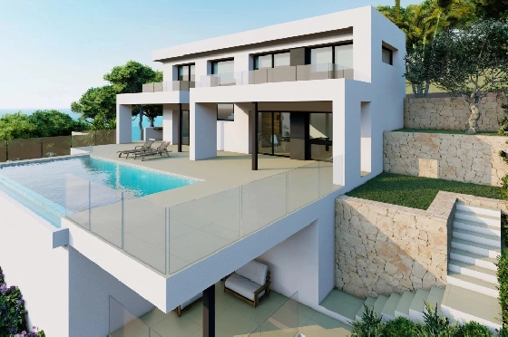 Villa in Cumbre del Sol zu verkaufen, Espace de vie 454 m², Terrain 847 m², 3 Chambres &agrave; coucher, 5 Badezimmer, Pool, ref.: BS-82447866-1