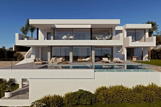 Villa in Cumbre del Sol zu verkaufen, Espace de vie 597 m², Terrain 1158 m², 3 Chambres &agrave; coucher, 5 Badezimmer, Pool, ref.: BS-82447870-1