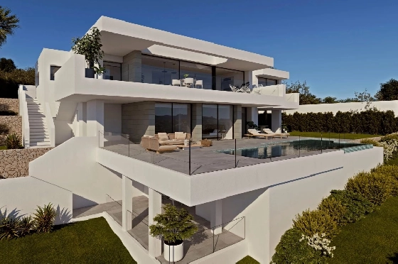 Villa in Cumbre del Sol zu verkaufen, Espace de vie 597 m², Terrain 1158 m², 3 Chambres &agrave; coucher, 5 Badezimmer, Pool, ref.: BS-82447870-2