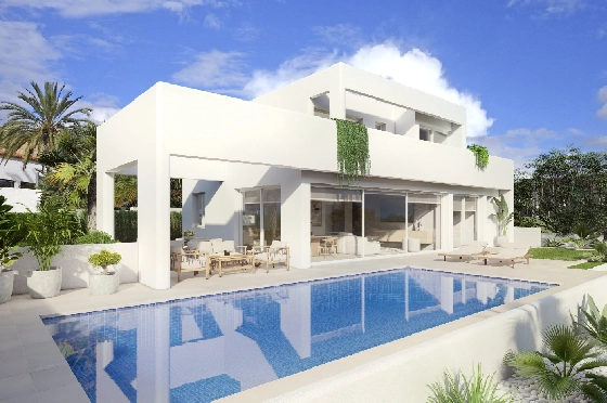 Villa in Benissa(Baladrar) zu verkaufen, Espace de vie 138 m², Baujahr 2023, Klimaanlage, Terrain 625 m², 3 Chambres &agrave; coucher, 3 Badezimmer, Pool, ref.: BI-BE.H-884-1