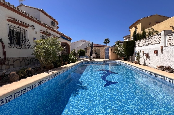 Villa in Els Poblets zur Ferienvermietung, Espace de vie 125 m², Baujahr 2003, + KLIMA, Klimaanlage, Terrain 400 m², 2 Chambres &agrave; coucher, 2 Badezimmer, Pool, ref.: T-1123-2