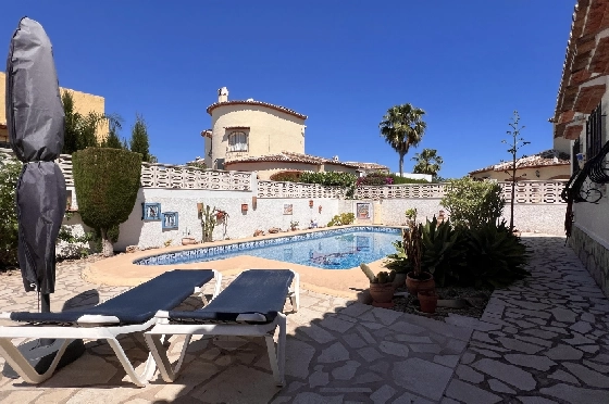 Villa in Els Poblets zur Ferienvermietung, Espace de vie 125 m², Baujahr 2003, + KLIMA, Klimaanlage, Terrain 400 m², 2 Chambres &agrave; coucher, 2 Badezimmer, Pool, ref.: T-1123-22
