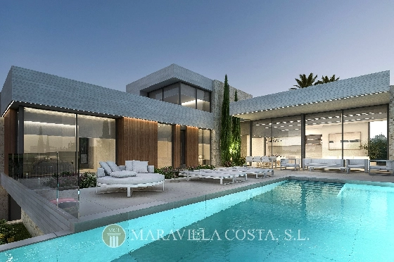 Villa in Moraira zu verkaufen, Espace de vie 261 m², Baujahr 2023, + Fussbodenheizung, Klimaanlage, Terrain 939 m², 4 Chambres &agrave; coucher, 4 Badezimmer, Pool, ref.: MV-2499-1