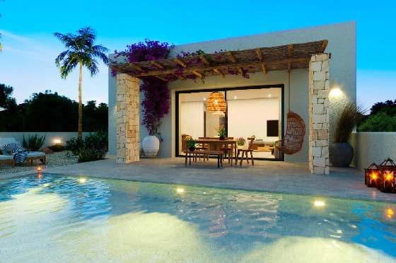 Villa in Denia(Marquesa 4) zu verkaufen, Espace de vie 120 m², Baujahr 2025, Zustand neuwertig, + Zentralheizung, Klimaanlage, Terrain 1085 m², 3 Chambres &agrave; coucher, 2 Badezimmer, Pool, ref.: UM-UV-HEBE-13