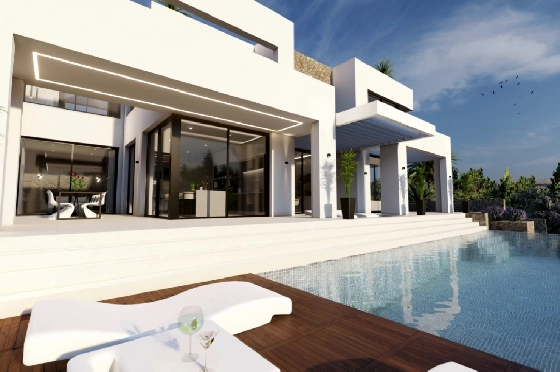 Villa in Benissa(La Fustera) zu verkaufen, Espace de vie 615 m², Baujahr 2023, Klimaanlage, Terrain 1347 m², 4 Chambres &agrave; coucher, 3 Badezimmer, Pool, ref.: BI-BE.H-902-11