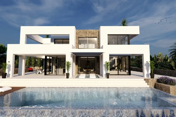 Villa in Benissa(La Fustera) zu verkaufen, Espace de vie 615 m², Baujahr 2023, Klimaanlage, Terrain 1347 m², 4 Chambres &agrave; coucher, 3 Badezimmer, Pool, ref.: BI-BE.H-902-2