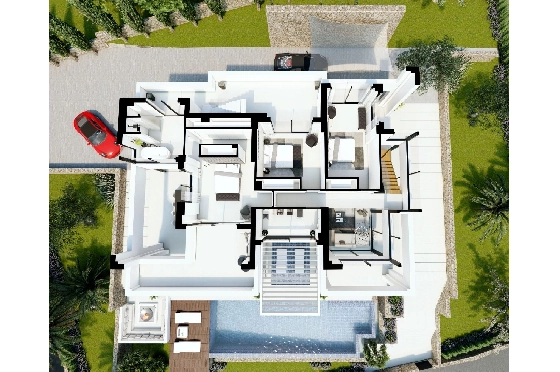 Villa in Benissa(La Fustera) zu verkaufen, Espace de vie 615 m², Baujahr 2023, Klimaanlage, Terrain 1347 m², 4 Chambres &agrave; coucher, 3 Badezimmer, Pool, ref.: BI-BE.H-902-21