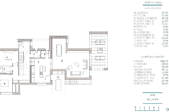 Villa in Moraira zu verkaufen, Espace de vie 268 m², Klimaanlage, Terrain 800 m², 4 Chambres &agrave; coucher, 3 Badezimmer, Pool, ref.: BI-MT.H-793-12