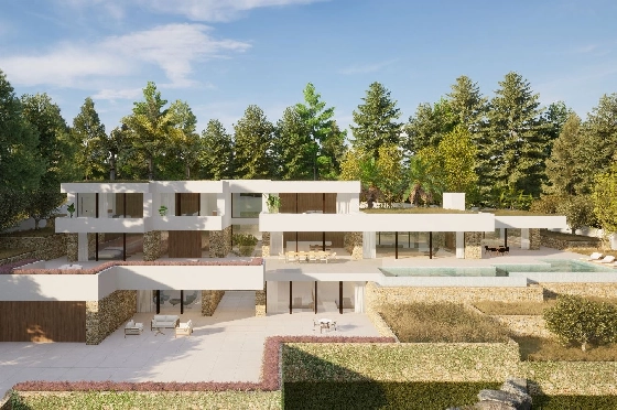 Villa in Moraira zu verkaufen, Espace de vie 2264 m², Baujahr 2024, Klimaanlage, Terrain 2896 m², 6 Chambres &agrave; coucher, 6 Badezimmer, Pool, ref.: BI-MT.H-800-5