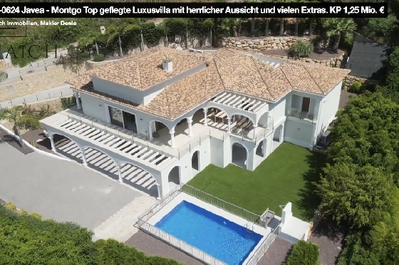 Villa in Javea(Ermita) zu verkaufen, Espace de vie 400 m², Baujahr 2018, Zustand neuwertig, + Fussbodenheizung, Klimaanlage, Terrain 1596 m², 3 Chambres &agrave; coucher, 2 Badezimmer, Pool, ref.: AS-0624-41