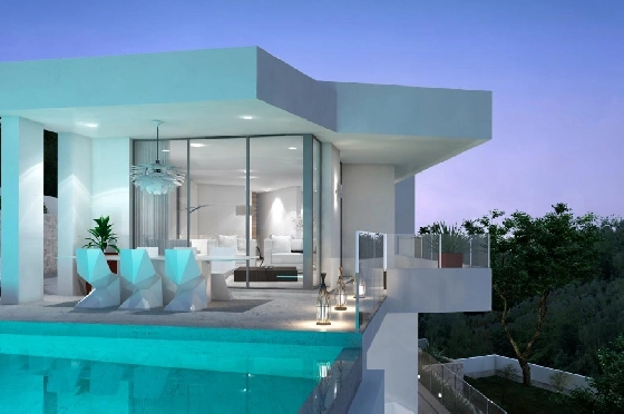 Villa in Moraira zu verkaufen, Espace de vie 286 m², Baujahr 2024, Klimaanlage, Terrain 800 m², 3 Chambres &agrave; coucher, 2 Badezimmer, Pool, ref.: AM-12126DA-2