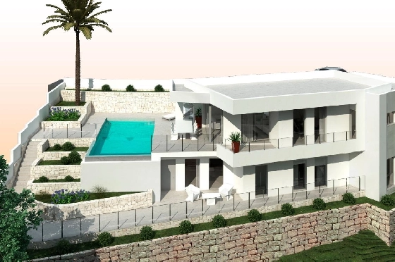 Villa in Moraira zu verkaufen, Espace de vie 286 m², Baujahr 2024, Klimaanlage, Terrain 800 m², 3 Chambres &agrave; coucher, 2 Badezimmer, Pool, ref.: AM-12126DA-6