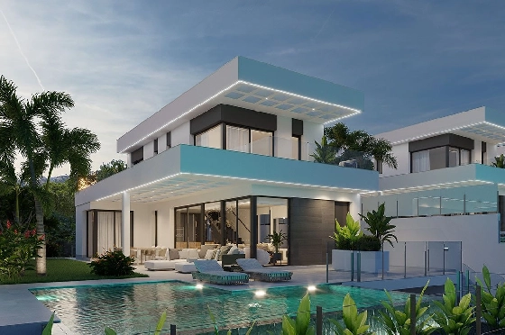 Villa in Finestrat zu verkaufen, Espace de vie 175 m², Zustand Erstbezug, + fussboden, Klimaanlage, Terrain 455 m², 3 Chambres &agrave; coucher, 3 Badezimmer, Pool, ref.: HA-FIN-106-E01-19