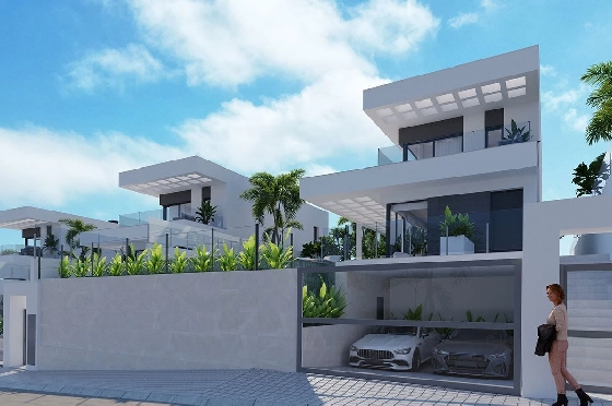 Villa in Finestrat zu verkaufen, Espace de vie 175 m², Zustand Erstbezug, + fussboden, Klimaanlage, Terrain 455 m², 3 Chambres &agrave; coucher, 3 Badezimmer, Pool, ref.: HA-FIN-106-E01-4