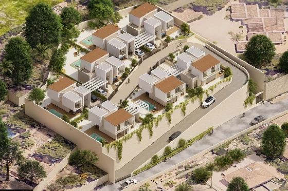 Villa in La Nucia zu verkaufen, Wohnfläche 125 m², Zustand Erstbezug, Klimaanlage, Grundstück 334 m², 3 Schlafzimmer, 3 Badezimmer, Pool, ref.: HA-LNN-110-E01-3