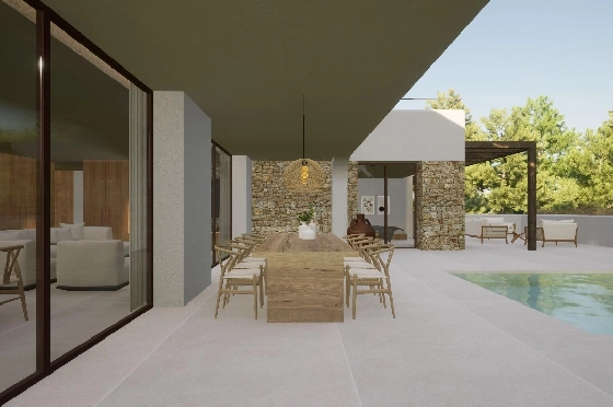 Villa in Moraira zu verkaufen, Espace de vie 340 m², Baujahr 2024, Klimaanlage, Terrain 1070 m², 4 Chambres &agrave; coucher, 4 Badezimmer, Pool, ref.: AM-12145DR-4