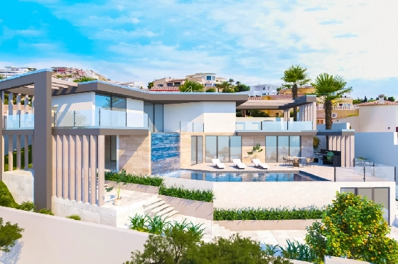 Villa in Benitachell zu verkaufen, Espace de vie 451 m², Baujahr 2024, Klimaanlage, Terrain 800 m², 4 Chambres &agrave; coucher, 4 Badezimmer, Pool, ref.: AM-12286DA-1