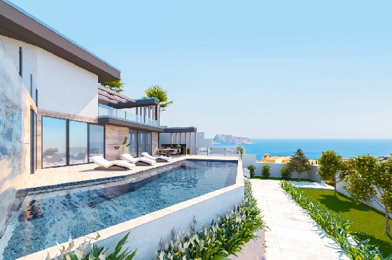 Villa in Benitachell zu verkaufen, Espace de vie 451 m², Baujahr 2024, Klimaanlage, Terrain 800 m², 4 Chambres &agrave; coucher, 4 Badezimmer, Pool, ref.: AM-12286DA-2