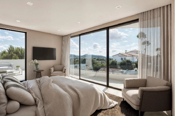 Villa in Moraira zu verkaufen, Espace de vie 195 m², Baujahr 2025, Klimaanlage, Terrain 811 m², 4 Chambres &agrave; coucher, 4 Badezimmer, Pool, ref.: AM-12327DA-11