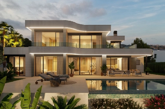 Villa in Moraira zu verkaufen, Espace de vie 195 m², Baujahr 2025, Klimaanlage, Terrain 811 m², 4 Chambres &agrave; coucher, 4 Badezimmer, Pool, ref.: AM-12327DA-7