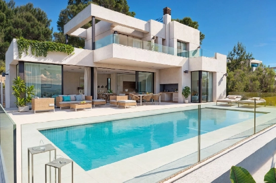 Villa in Calpe zu verkaufen, Espace de vie 190 m², Baujahr 2025, Klimaanlage, Terrain 1000 m², 3 Chambres &agrave; coucher, 3 Badezimmer, Pool, ref.: AM-12431DA-1