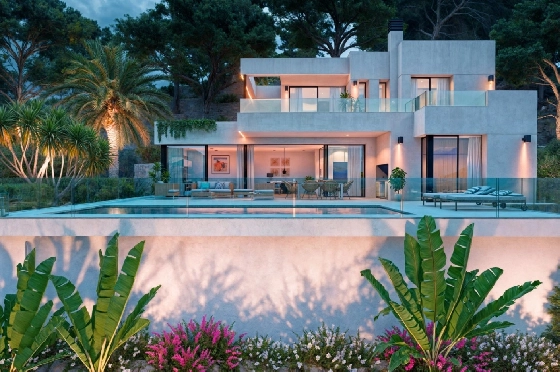 Villa in Calpe zu verkaufen, Espace de vie 190 m², Baujahr 2025, Klimaanlage, Terrain 1000 m², 3 Chambres &agrave; coucher, 3 Badezimmer, Pool, ref.: AM-12431DA-2