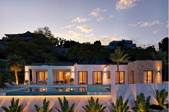 Villa in Calpe zu verkaufen, Espace de vie 217 m², Baujahr 2025, Klimaanlage, Terrain 1001 m², 4 Chambres &agrave; coucher, 3 Badezimmer, Pool, ref.: AM-12434DA-3